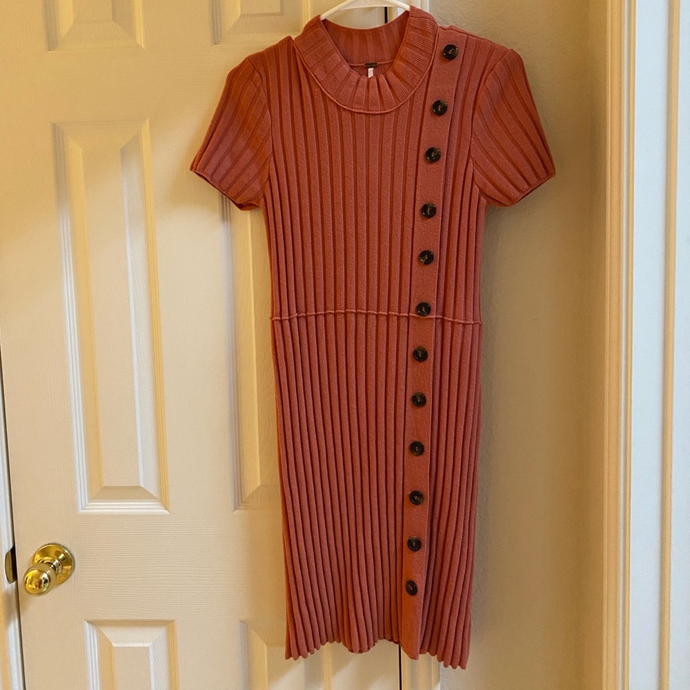 Free People Coral Sweater Dress